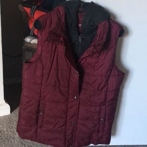 Maroon and gray vest
